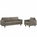 East End Imports Empress Armchair and Sofa Set of 2- Granite EEI-1313-GRA